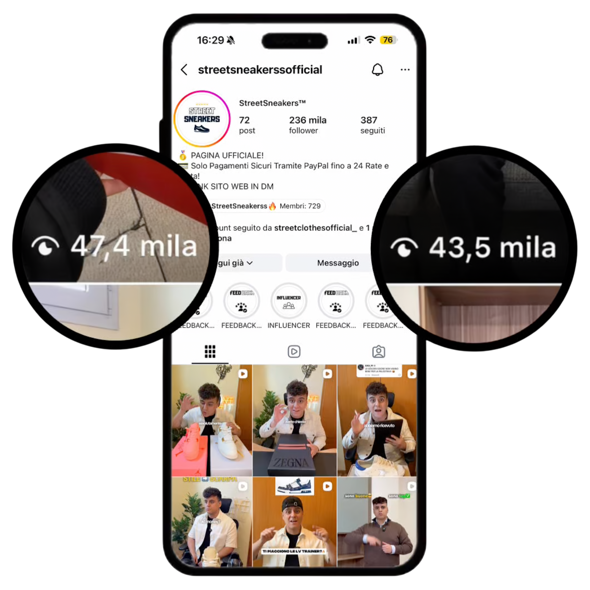 Profilo cliente 1 — risultati virali